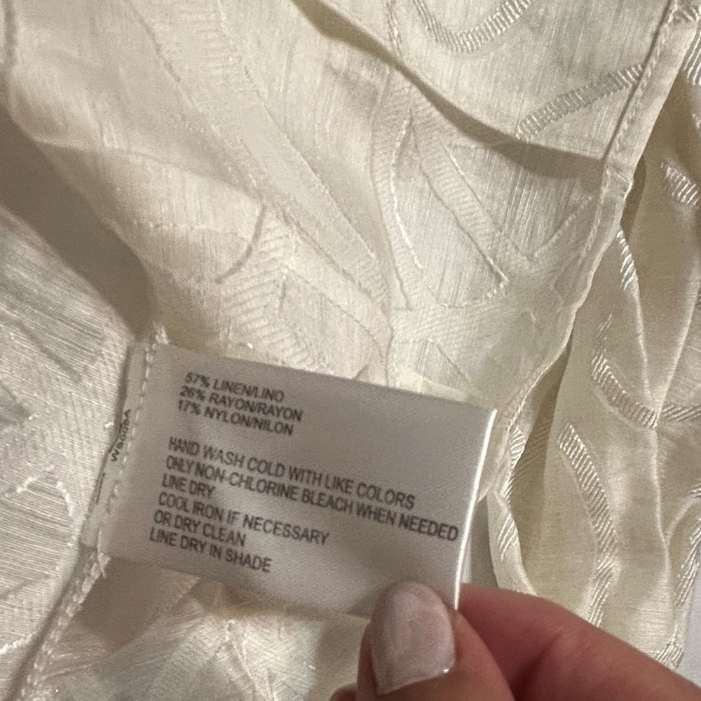 Oscar de la Renta White Textured Blouse - Picture 7 of 7